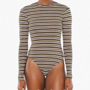 American Apparel Striped Keyhole Bodysuit